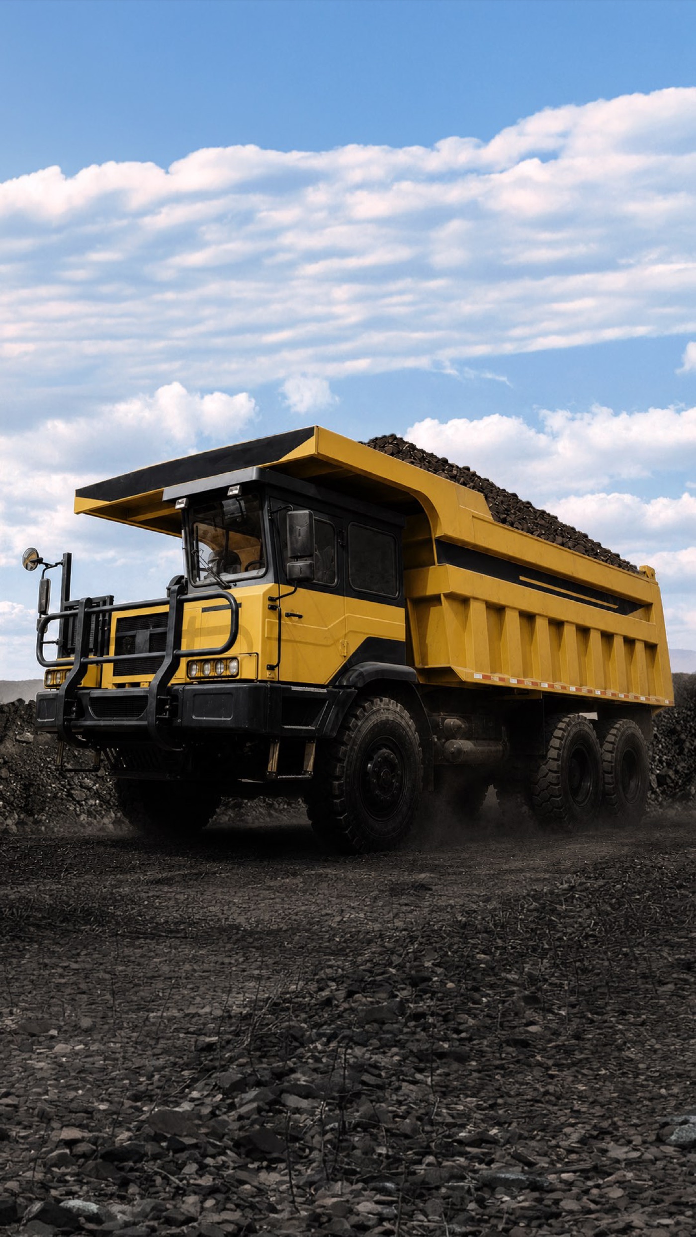 Haul truck loaded at the pit face