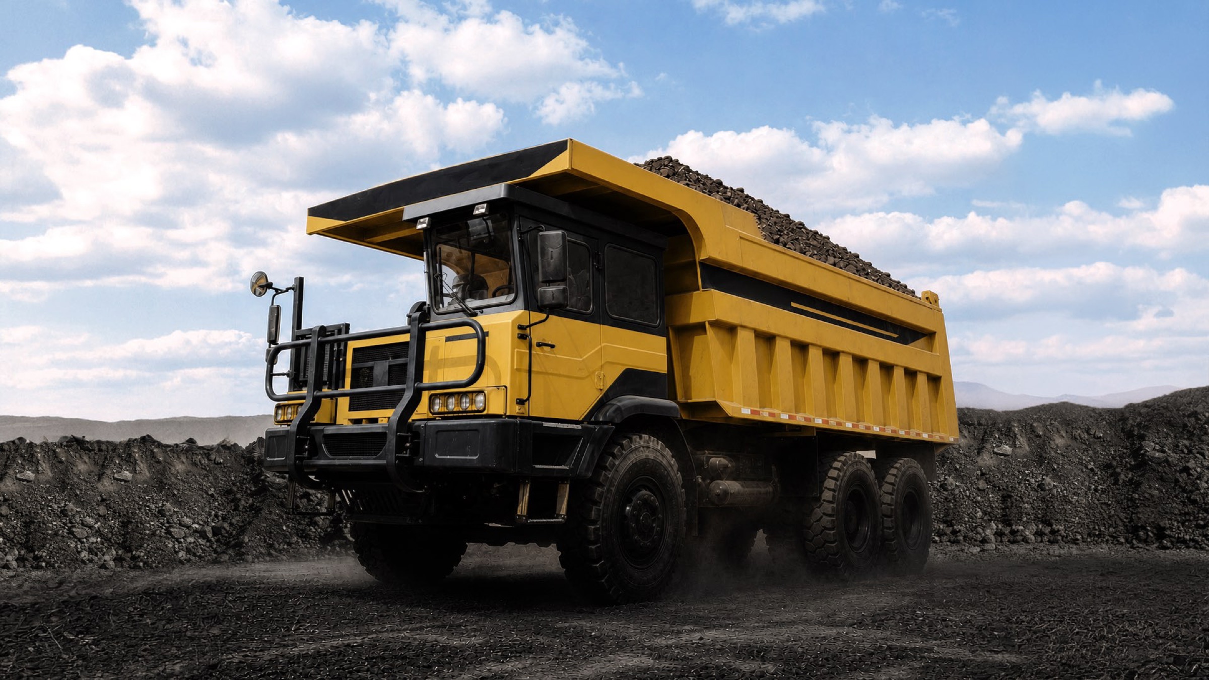 Haul truck loaded at the pit face